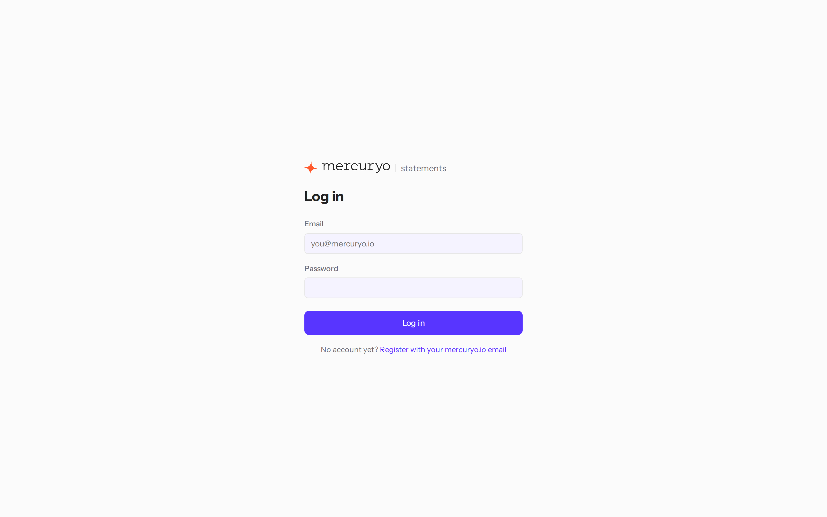 Login page